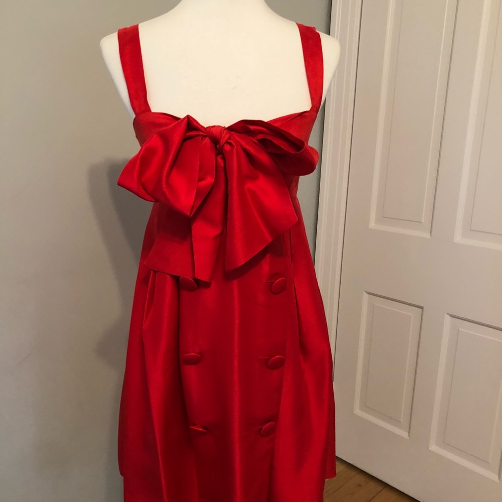 Kelly Bergin 100% Red Silk Babydoll Dress